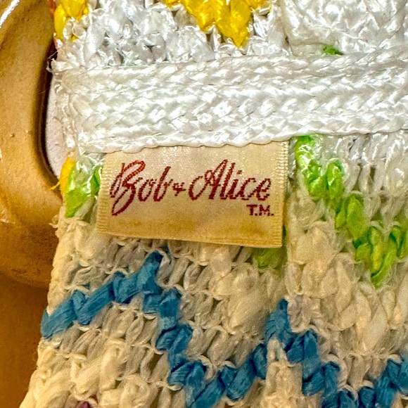 Vtg Bob & Alice Woven Macrame Multicolored Chevron Print Medium Shoulder Bag guc - Picture 3 of 8